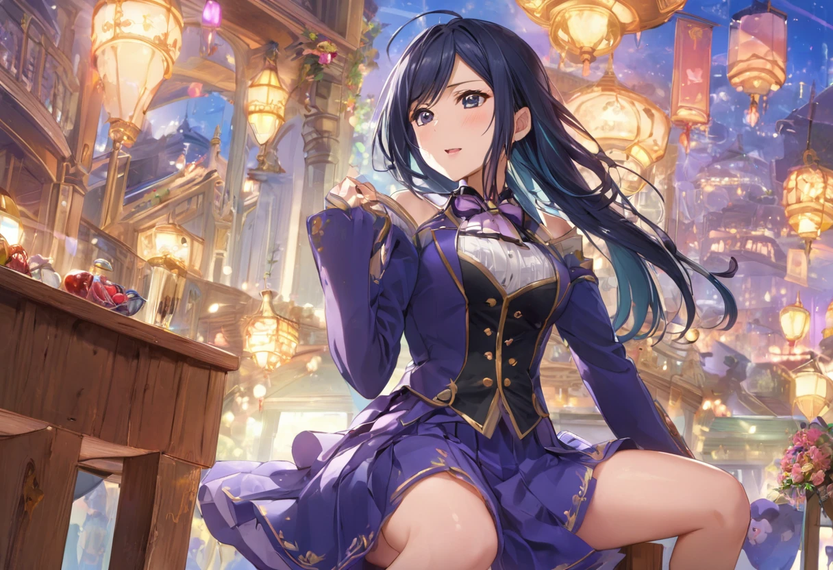 Love Live adult Kanan Matsuura, masterpiece, highest quality, gloss, fantastic background, attire randum, desire