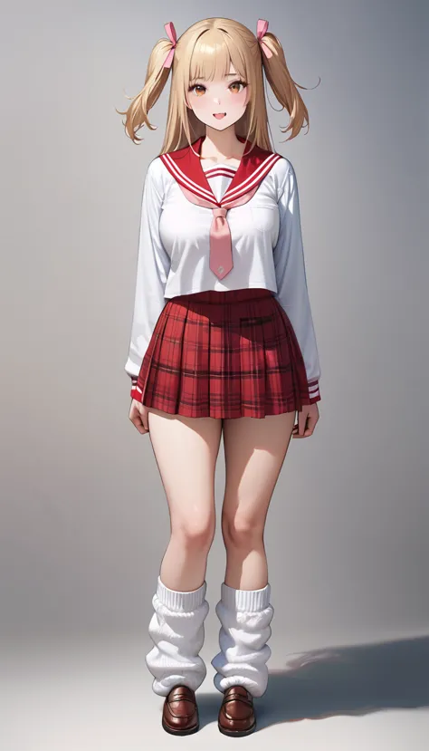Sailor short shirt with a wide open collar, Full body standing portrait, (Masterpiece, Super realistic, Super details, Super Hig...