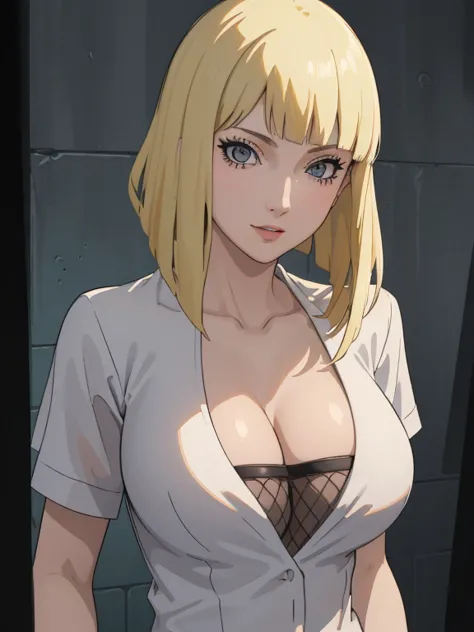 best quality, masterpiece, ultra high res, 1girl, sexy, in the dark, deep shadow, low key, cold light, milf, blonde, dynamic lig...