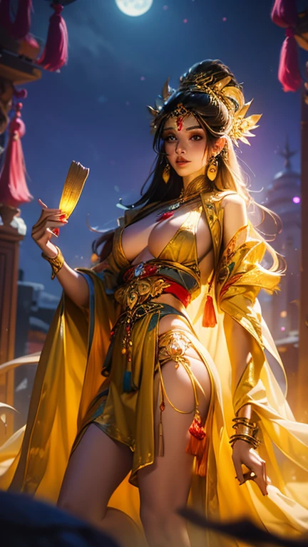 Indian priestess, undress, full height, NSFW, NIGHT