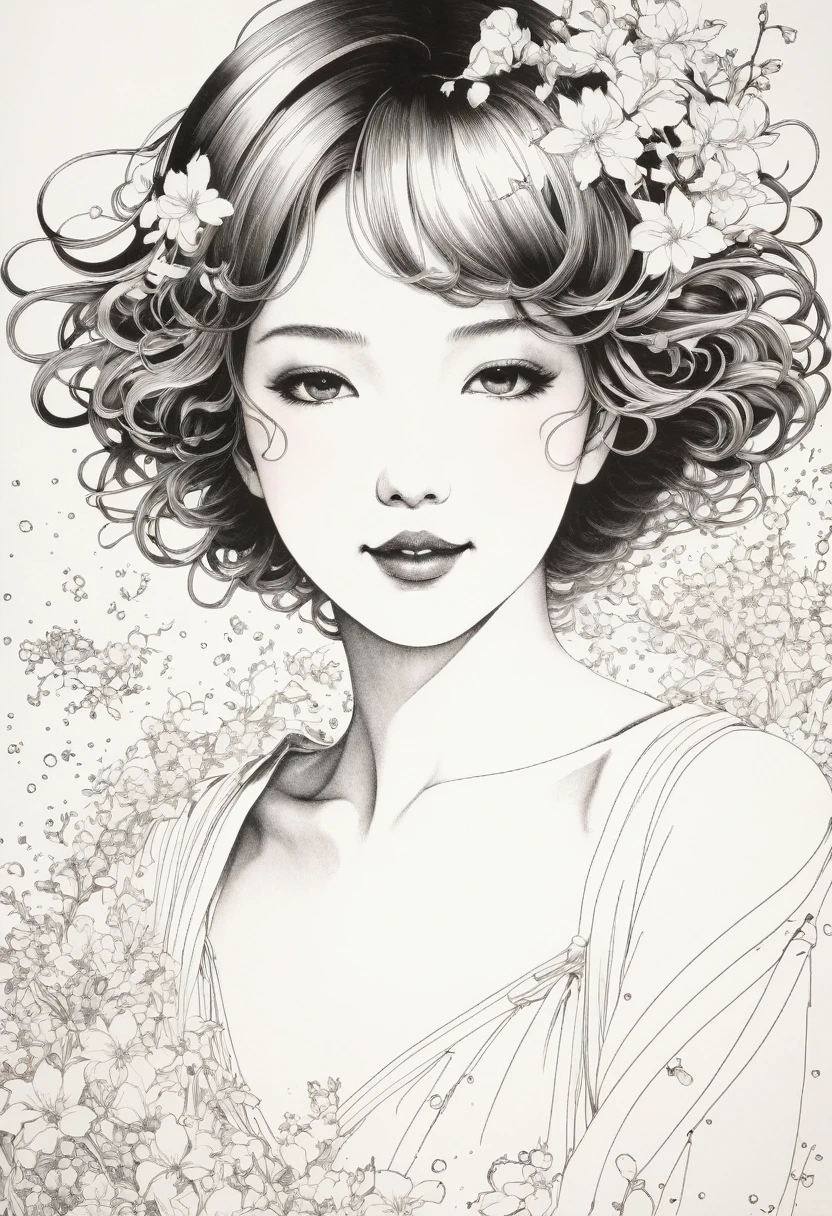 Line art、virgin、Splattered、Crazy Smile、Falling Flowers、takato yamamoto&#39;style、Browsing Caution