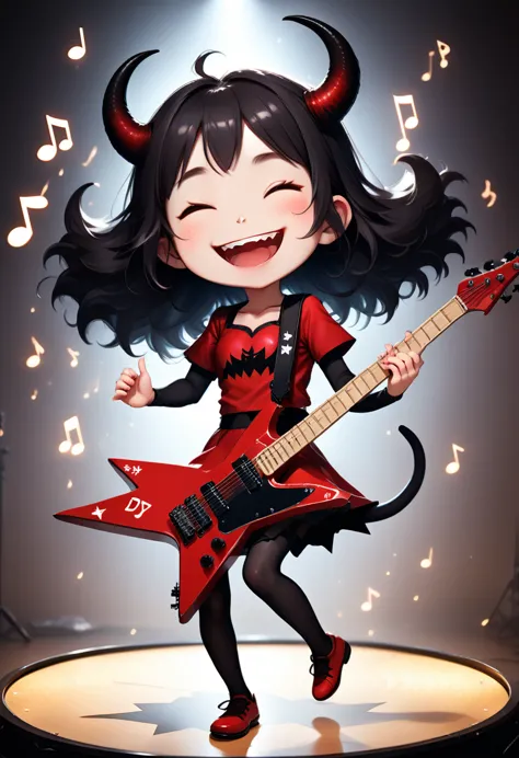 score_9, score_8_up, score_7_up, score_6_up, score_5_up, score_4_up, cute devil girl, happy smile, playing star-shaped body elec...