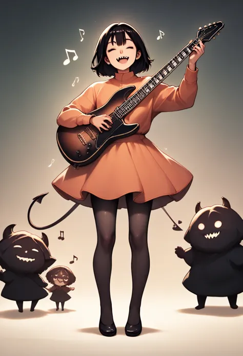 score_9, score_8_up, score_7_up, score_6_up, score_5_up, score_4_up, cute devil girl, happy smile, playing star-shaped body elec...