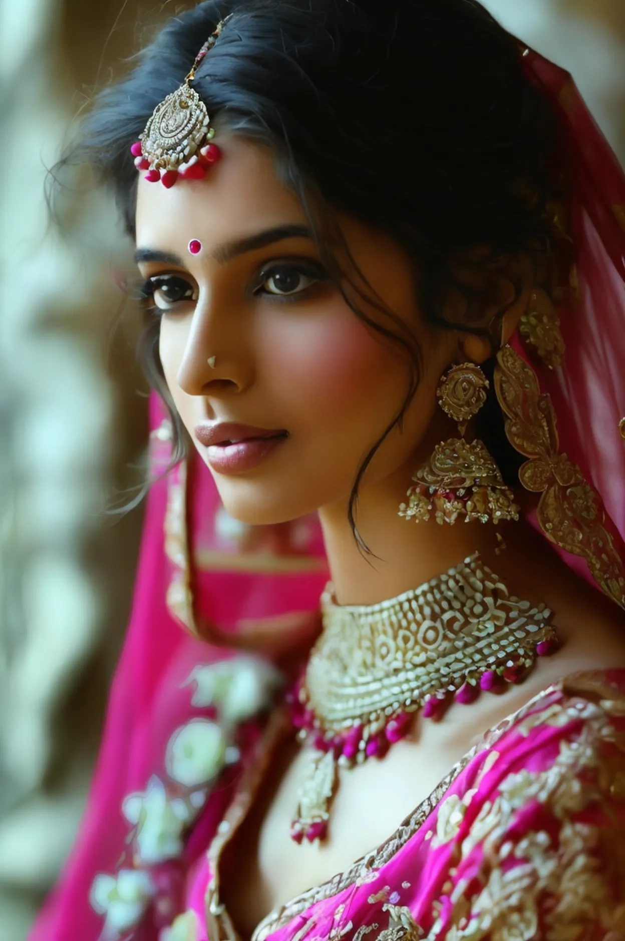 a beautiful indian beauty，full-body shot