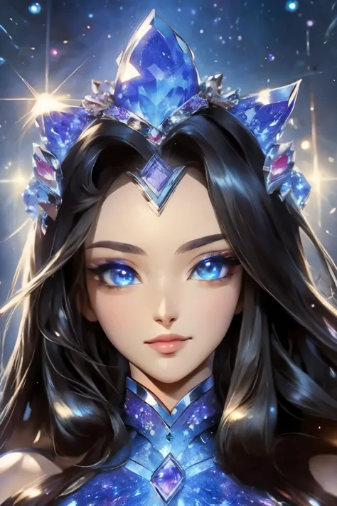 ((best quality)), ((masterpiece)), (detailed), detailed gemstone eyes that holds and reflects galaxies, super close-up eyes and ...