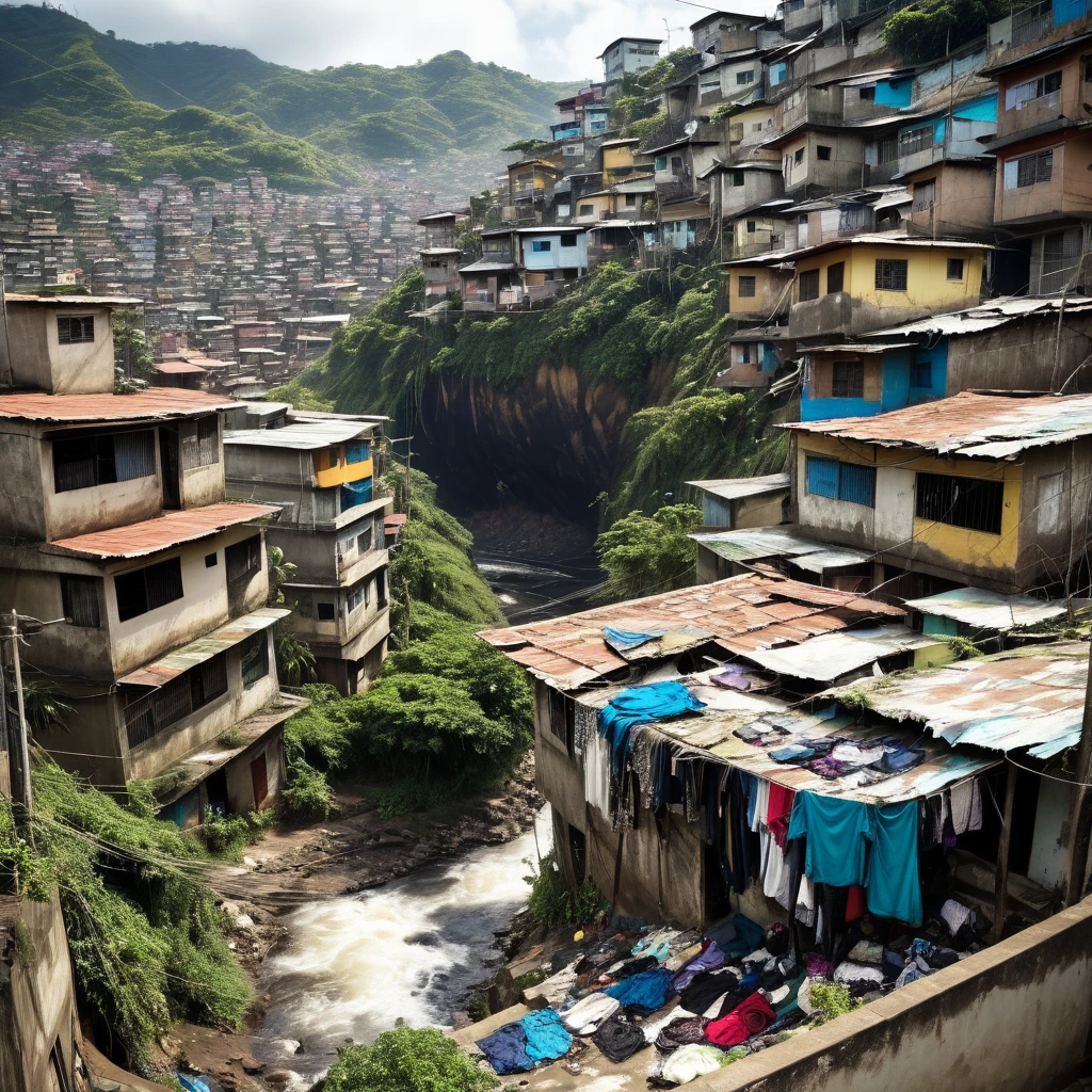 poor, sad, favela, dirty and torn clothes, stream, pocket out
