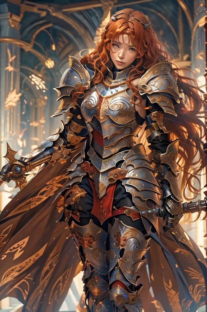 Full body of a red-haired woman in armor, Redhead Female Templar, Female Paladinの肖像, gorgeous Female Paladin, Portrait of a female knight, Amazing character art, Female Paladin, Alena Aenami and ArtJam, Beautiful female knightの, A red-haired queen in heavy red armor, Beautiful female knight, picture of Female Paladin.