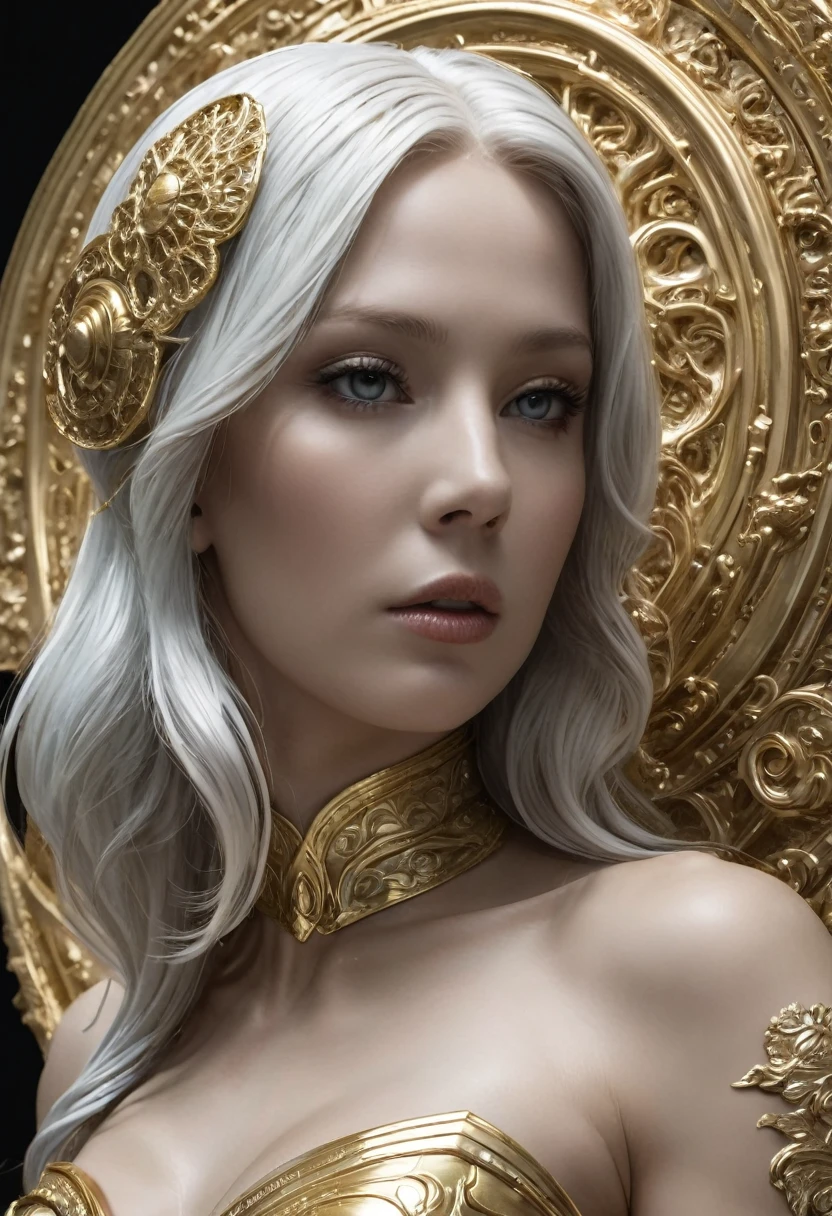 



foto, 8K ((surrealista)) estátua de uma mulher extraterrestre sublime em mármore branco, Complexo, elegante e sensual, muito detalhado, majestoso, digital fotography, art by artgerm and ruan jia and greg rutkowski surrealista painting gold and silver filigree, (cheveux verts très long), verre brisé, (obra-prima artística, Éclairage latéral, alta definiçãoR, realista, alta definição)
















