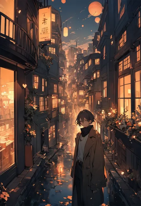 He lives in the same building as him.，All looking at the same earth，Different hearts, the same loneliness，lit city，It seems that...