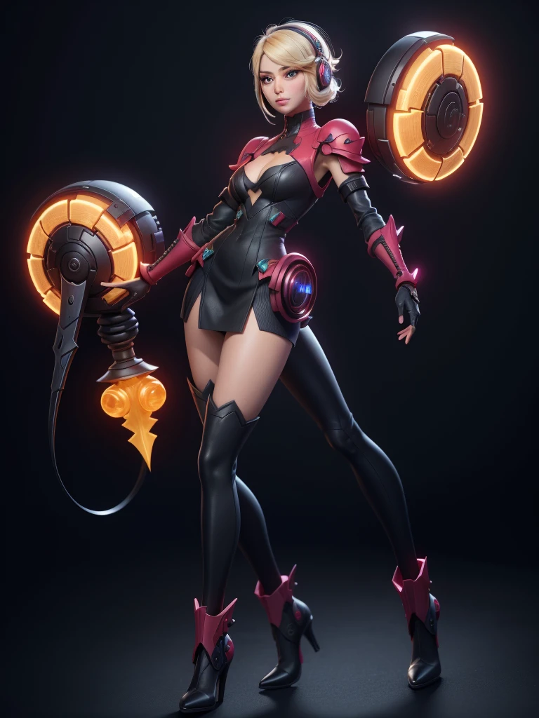 female character inspired by metroid, ((Metroid)),small, detailed textures, overlapping seams, sample seams, minute details, complex light, Waist slender,dark, spiked knee pads, knee pads with creases, shoulder pads rich in details, shoulder pads with red LED on the side, black and lilac, show full body, complex normal map, subsurface alta, detailed seams, detailed creases, opening on the sides, cyberpunk, General Vision, panoramic view of the character, Front and side view, detailed shadows, skin natural, occlusion environment, high subsurface, Detailed lighting, , large legs, beautiful legs, dark theme, details Intricate, single glove,face detailed, Exquisite face, pose action, lasers, bare smooth waist, well-defined flat belly, super detailed top, large ornaments, design imitating the curves of the body, head uncovered, wearing detailed metroid armor, beautiful and big breasts, armor overlapping the skin, (Nier Automata), show off your body completely, cropped, smooth lines, big chest, high-heels, cleavage over the breasts, futuristic greatsword, sword in hand,((Ultra-realistic skin)),((Metroid))