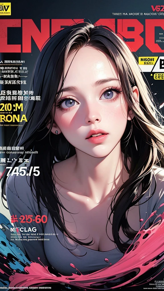 (雜誌封面:1.3),ulzzang-6500, (實際的: 1.3) (稿: 1.2), 傑作, 最好的品質, 美麗的, 乾淨的臉, 全身, 1 名女孩, 故障藝術, (數位失真), 像素碎片, 損壞的數據,多彩的聲音, 視覺混亂,當代美學