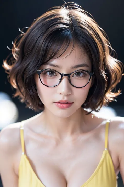 (((1curly short hair girl:1.3, alone))), a extremely close-up facial image of extremely pretty and beautiful japanese woman wear...