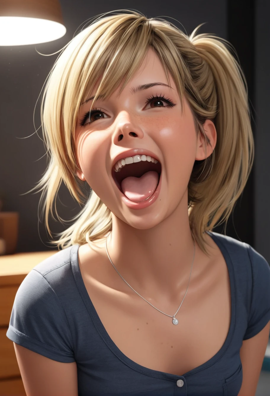 photorealistic, A cute girl gets an orgasm