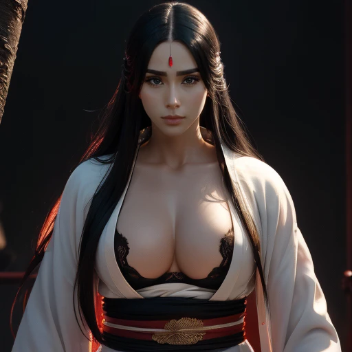 （（（Perfect figure，figure，black Japanese clothing,feather woven, （（（bleach，（（（Scars on the chest）））, red eyes,Unohana））），S-shaped figure:1.7））），((masterpiece)),high resolution, ((Best quality at best))，masterpiece，quality，Best quality，（（（ Exquisite facial features，looking at the audience,There is light in the eyes，Happy，nterlacing of light and shadow，huge ））），（（（looking into camera，fighting stance，red background，Blood）））


work of art, (standing alone), absurderes, portraite, ((trunk)), detailed back ground, finely detail, hdr, female, shine dark skin, bangss, Bblack hair, long hair, Messy hair, neutral expression,shine brown eyes, breasts big, whole body
