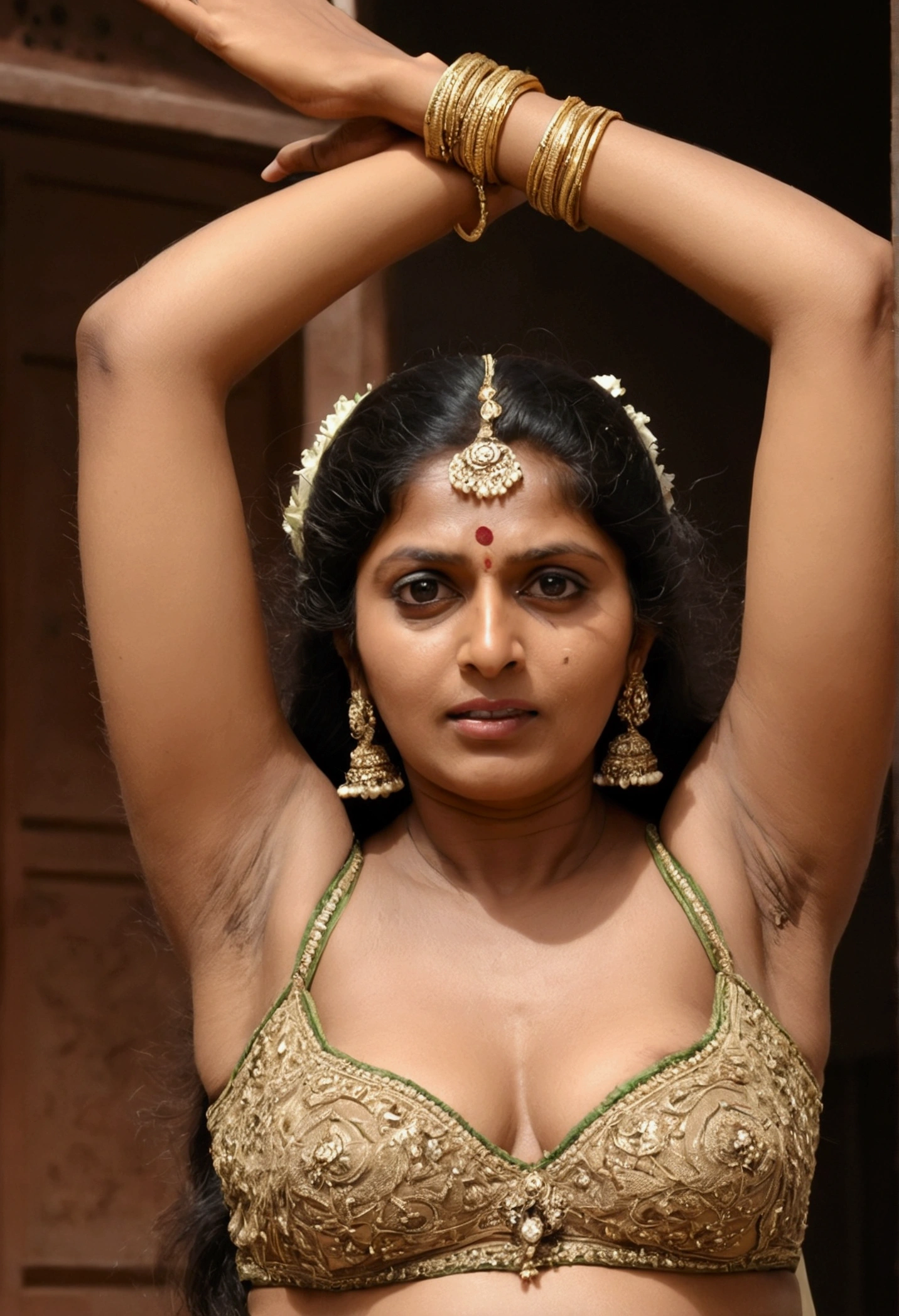 Gold Black Pussy - Desi India aunt, hairy armpits, massive , black pussy, nude, very hot and  sexy - SeaArt AI