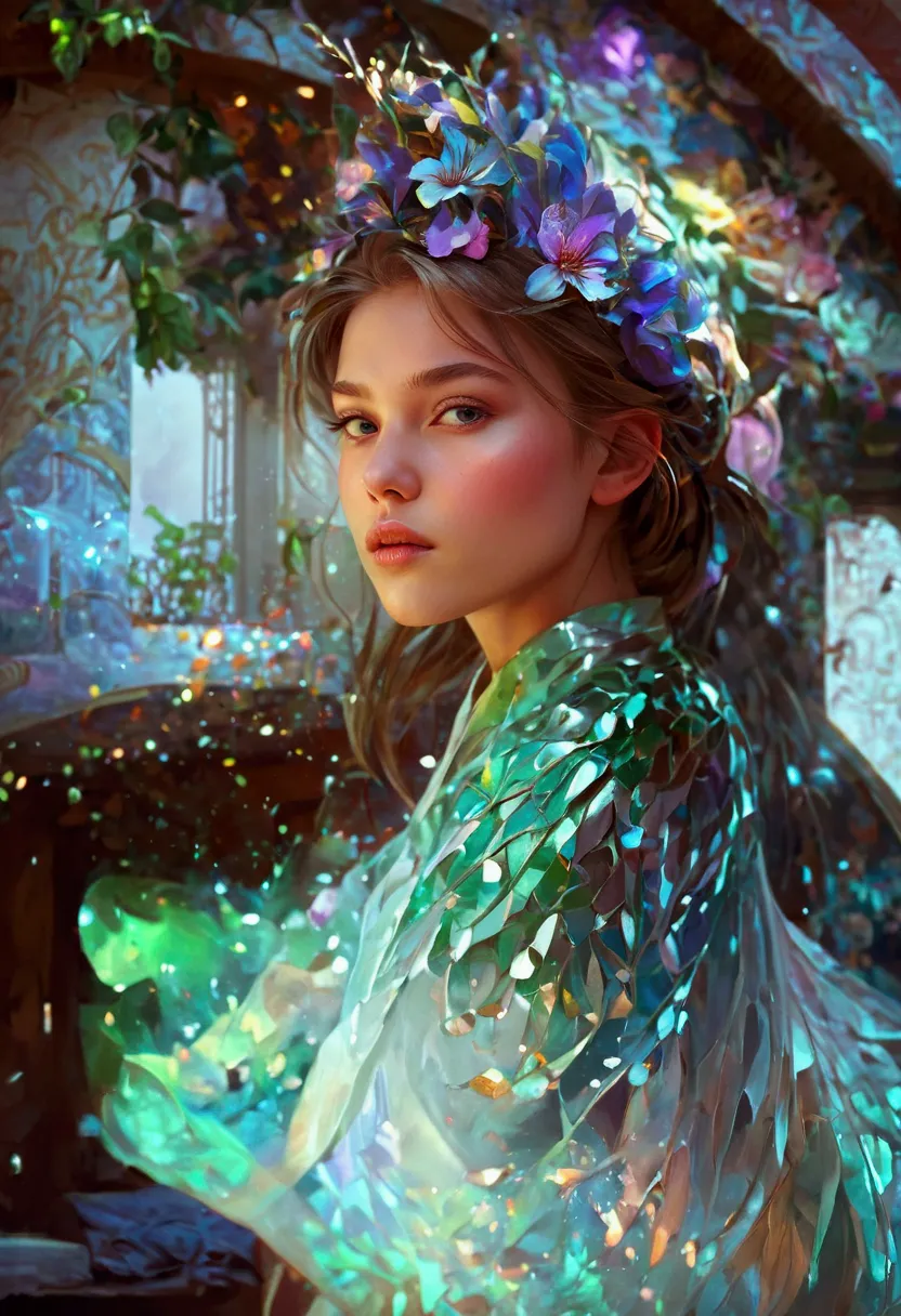 best quality, masterpiece, highres,1girl,beautiful face,,, colorful, painting burst, artstation, concept art, smooth, sharp focu...