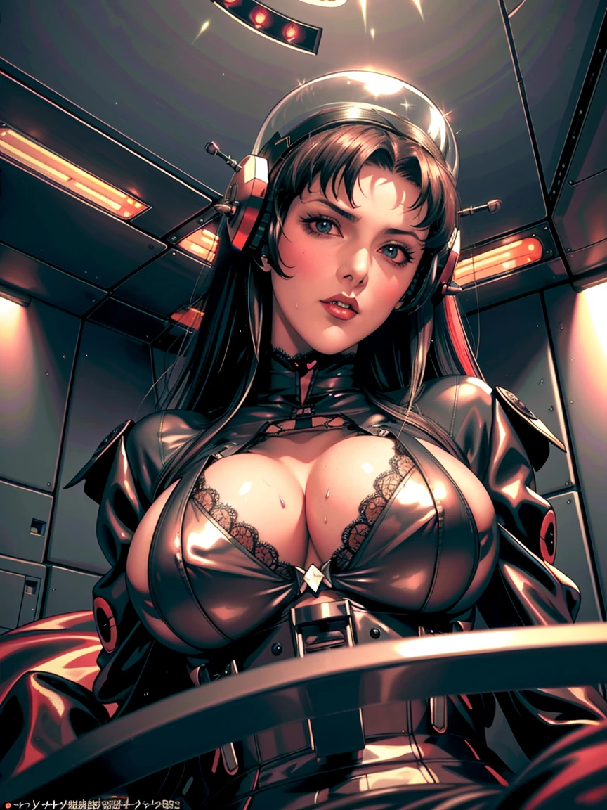 ((gothic vampire piloting in gothic spacecraft)), (((retro anime))), ((from below)), ((100 fov)), ((((gothic)) control panels)), (((mature))), (((gothic))), iridescent bodysuit, (((lace accessories))), ((pilot seat)), ((((lying back)) pose)), (((elegant))), (((serious tone))), ((cockpit top control panel)), intricate control panel details, (close-up), 1990s (style), masterpiece, ((claustrophobic)), best quality, screens, ((pilot helmet)), night, (colorful cockpit lights), sparkles, (dramatic lighting), sweat, wet, [blushing], [[[pointy ears]]]