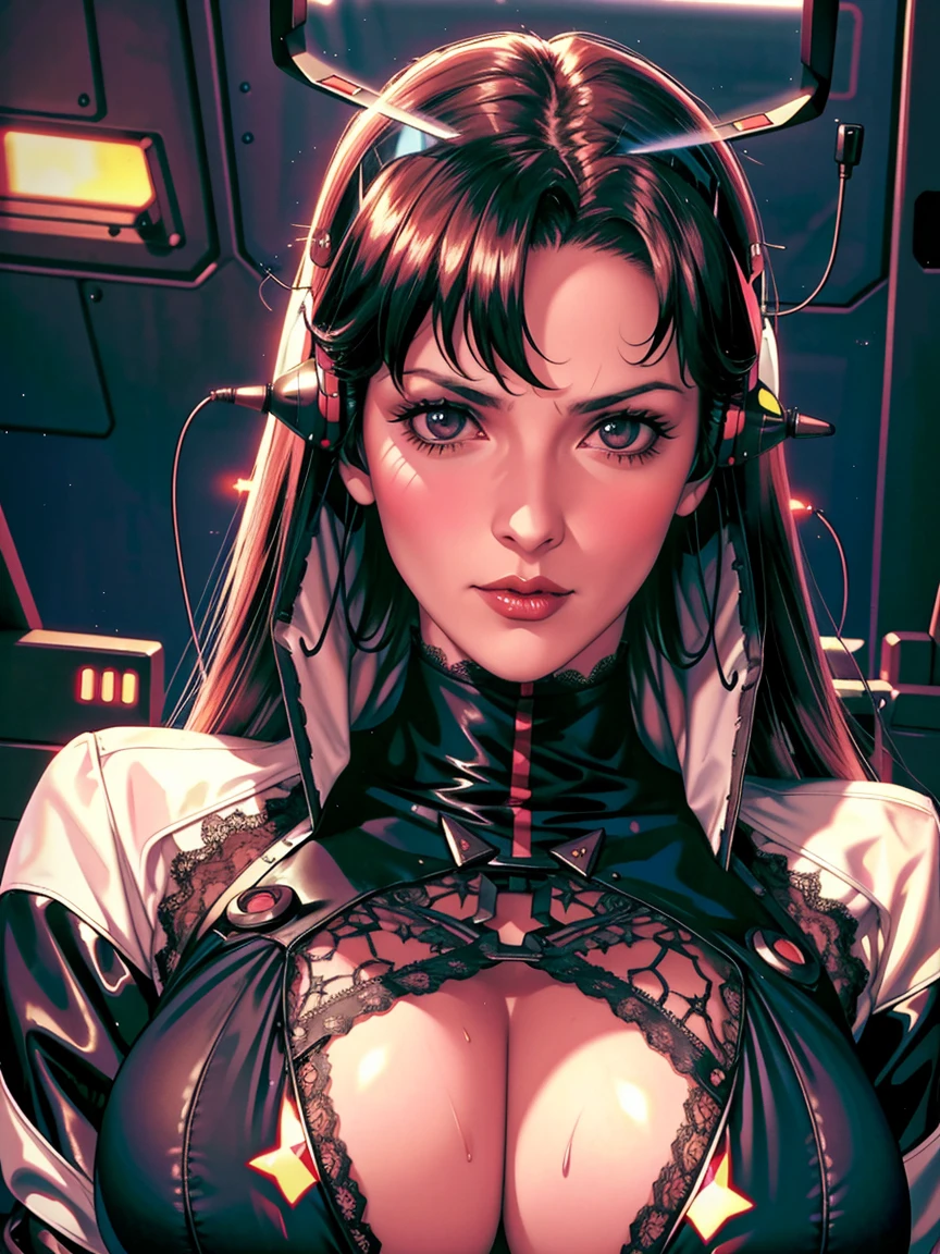 ((gothic vampire piloting in gothic spacecraft)), (((retro anime))), ((from below)), ((100 fov)), ((((gothic)) control panels)), (((mature))), (((gothic))), iridescent bodysuit, (((lace accessories))), ((pilot seat)), ((((lying back)) pose)), (((elegant))), (((serious tone))), ((cockpit top control panel)), intricate control panel details, (close-up), 1990s (style), masterpiece, ((claustrophobic)), best quality, screens, ((pilot helmet)), night, (colorful cockpit lights), sparkles, (dramatic lighting), sweat, wet, [blushing], [[[pointy ears]]]