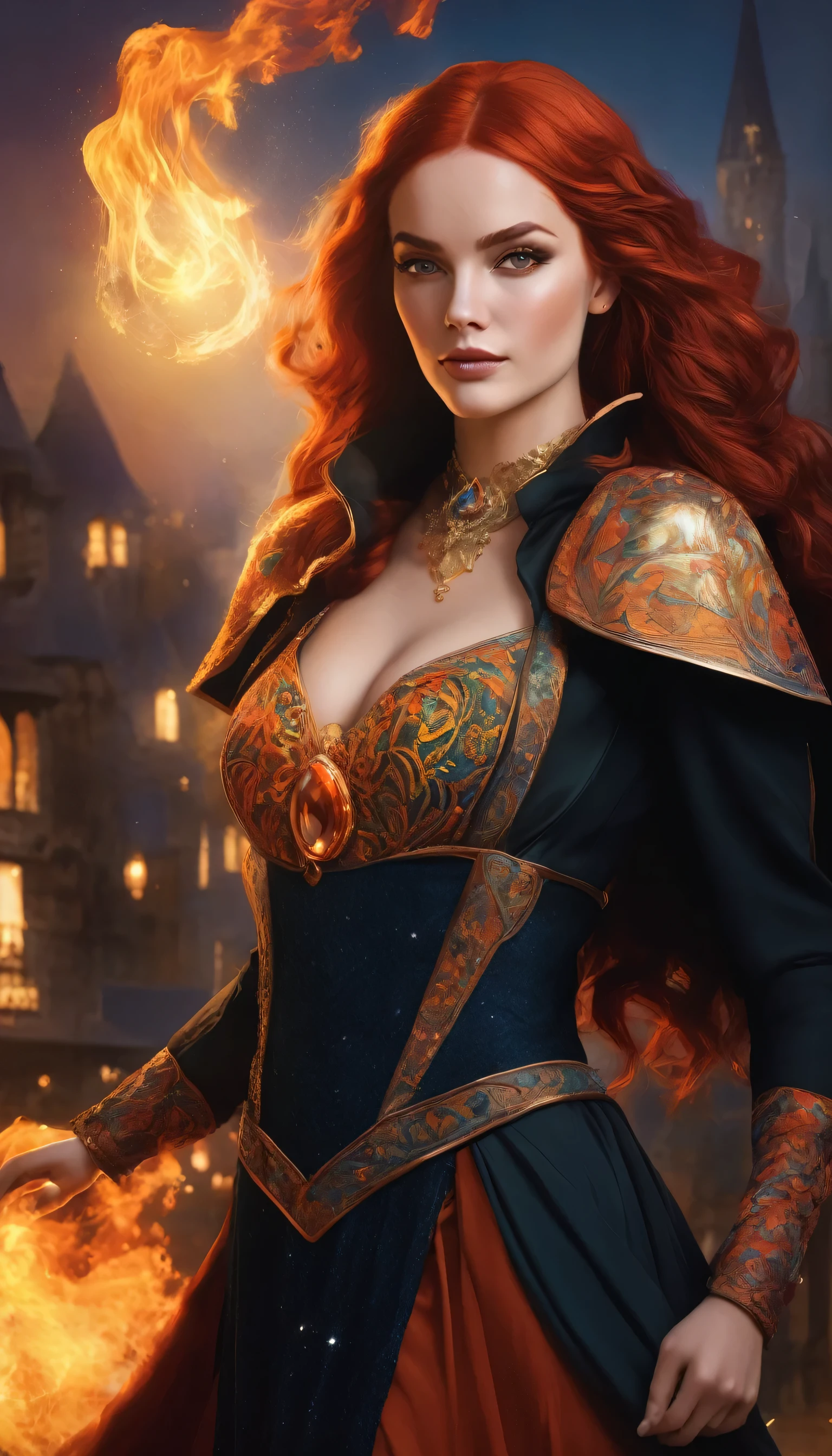 La profesora Sybill Moonwhisper es una mujer de notable belleza y presencia magnética en la Universidad de Magia de Camelot... Su pelo rojo llameante, tan vivo como el fuego, cascada sobre tus hombros en ondas seductoras, destacando entre la multitud por su color y esplendor. Sus ojos, el color del cielo nocturno salpicado de estrellas, Brilla con una mezcla de misterio y fascinación., captando la atención de todo aquel que se acerque a ella. Su figura está esculpida con gracia y sensualidad., con curvas suaves y una postura que irradia confianza y poder. Ella se mueve con una elegancia hipnótica., como bailando al ritmo de una canción invisible, cautivando a quienes te rodean con cada gesto elegante. Sybill es conocida por su moda atrevida y provocativa., y su ropa siempre refleja su personalidad atrevida y su aprecio por la sensualidad.. ella&#39;Sin miedo a mostrar tu belleza natural., A menudo eligen ropa que resalta sus curvas y revela algo de piel., dejando un rastro de admiración por donde pasa. A pesar de su impresionante apariencia y su irresistible encanto.,, Sybill es una profesora increíblemente competente y dedicada.. Su pasión por la magia y la adivinación se evidencia en sus clases..., donde comparte su vasto conocimiento con entusiasmo y habilidad, inspirando a sus estudiantes a explorar los misterios de lo desconocido. Con tu deslumbrante belleza y tu aguda inteligencia, La profesora Sybill Moonwhisper es una figura icónica en la Universidad de Magia de Camelot, una verdadera sacerdotisa de sensualidad mágica y una fuente de fascinación e inspiración para todos los que la rodean.