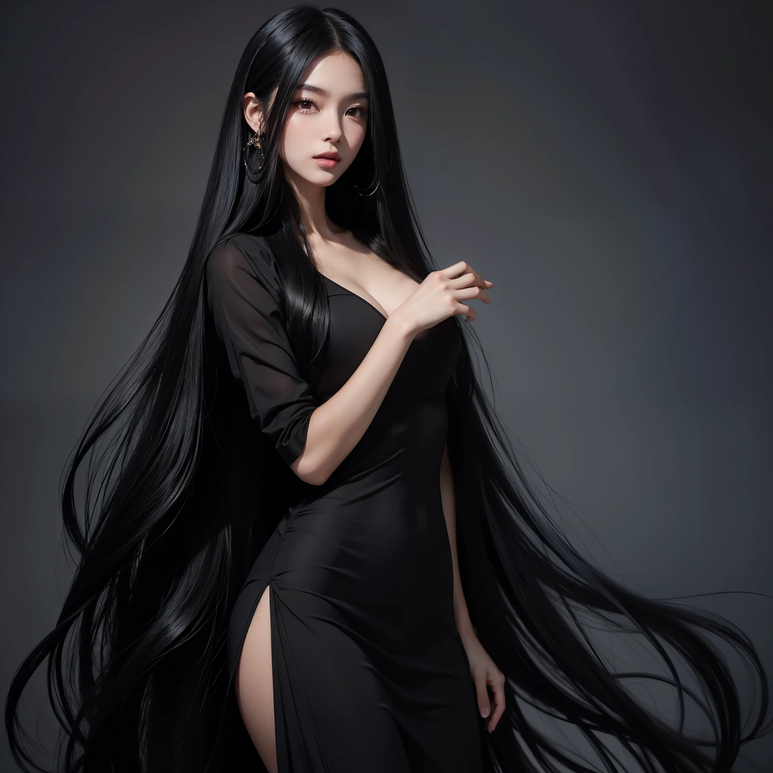 (Best image quality、highest quality、Highest Resolution、Ultra-realistic photos、Full body photo、）1 girl、Amazingly long black hair is super beautiful、hair length about 13 meters、Very beautiful！My hair smells like roses and my very long black hair makes me sexy、My charm is my long black hair、Long black hair is a symbol of beauty、I&#39;m proud of my long black hair、The length and volume of this long hair is admired all over the world、Her very long black hair is fanned out、Smooth black hair flowing from shoulders to floor、I have a lot of hair、Cover the entire bed with hair、Hiding his hands with long hair、hide your fingers with long hair、A storm of black hair about to overflow from the screen、,Full body photo,Super Super Long Hair、naked、the most beautiful hair in the world、Sleeping on your back on the bed、Long hair covers her vagina、