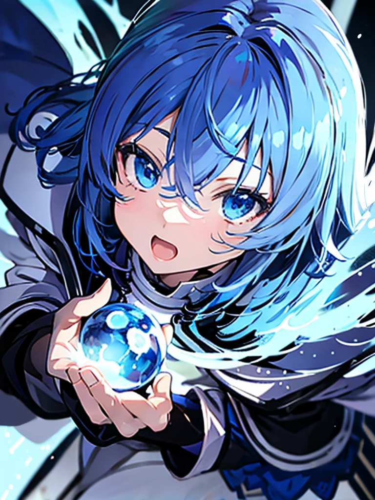 Create an ultra-detailed, best quality, high-resolution masterpiece depicting an umbral elemental with an anime girl figure seeping with blue energy perfect shadows, high quality shading, photorealistic, Roxy Migurdia