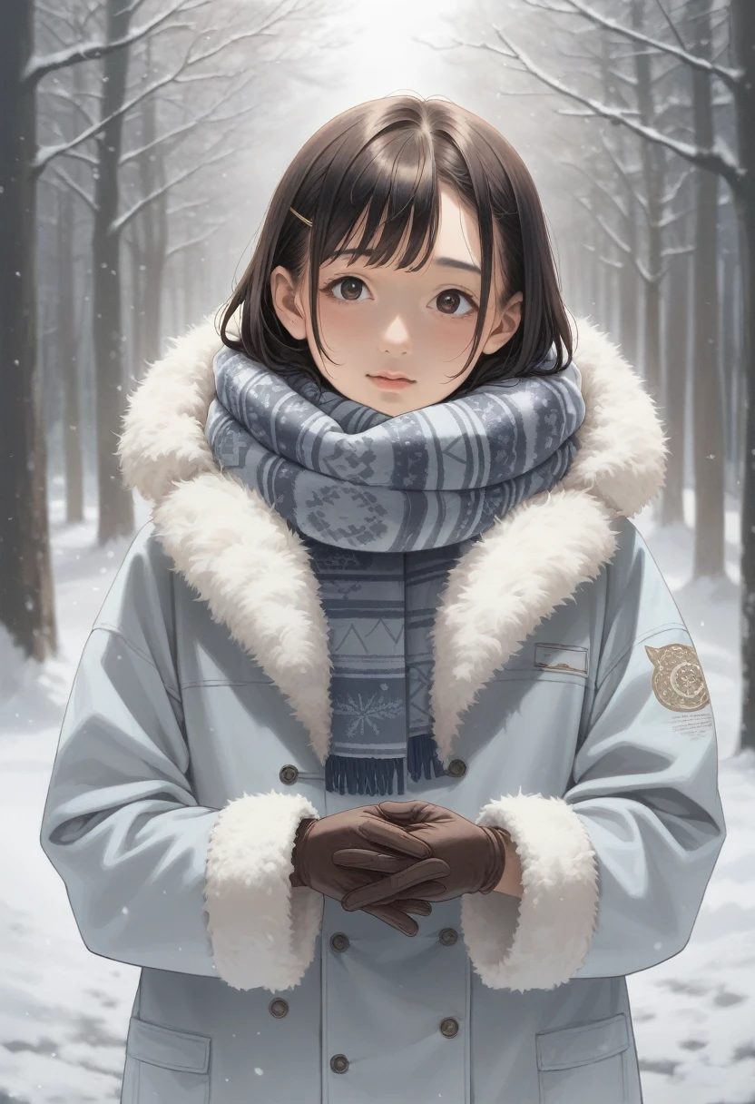 anime girl in winter coat with scarf and gloves on, inspired by Yuki Ogura, attractive anime girl, in an anime style, inspired by Tsubasa Nakai, inspired by Rei Kamoi, inspired by Takehisa Yumeji, marin kitagawa fanart, an anime girl, pretty anime girl, anime style portrait, anime style character, realistic young anime girl