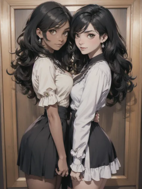 ((best quality)), ((masterpiece)), (detailed), 1girl, Victorian years, curly black hair, chocolate brown eyes, big innocent-look...