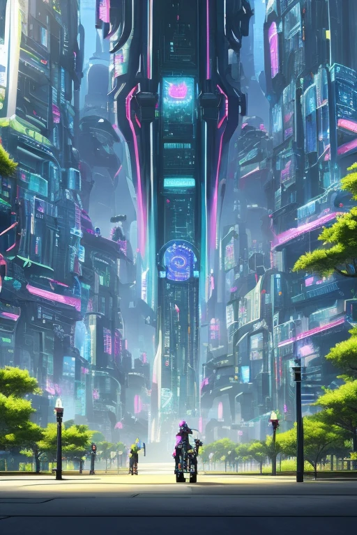 {
  "prompt": "A futuristic cyberpunk woman in the year 3000, riding a hoverboard in a park. She has neon-colored hair, futuristic clothing with glowing accents, and a sleek, high-tech visor. The park features advanced technology, with floating pathways, holographic trees, and other futuristic elements. The scene is vibrant and dynamic, capturing the essence of a futuristic city park.",
  "size": "1024x1024"
}