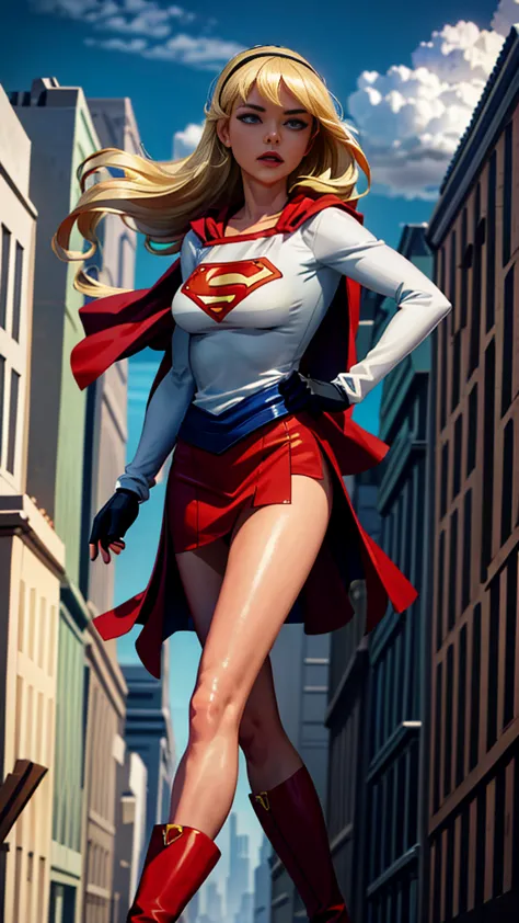 (cowboy shot), sfw, (work of art), (best qualityer:1.0), (ultra high resolution:1.0), detailedeyes,
break supergirl, 1 girl, lon...