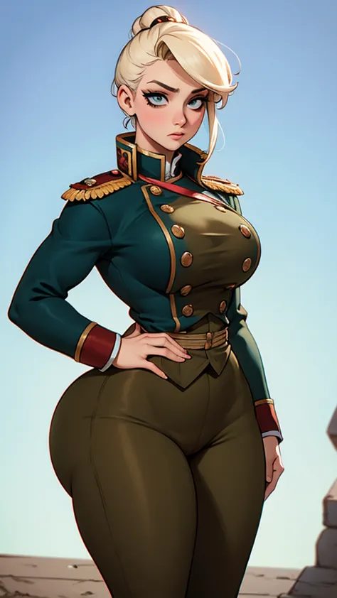 woman napoleonic soldier, extra curvy