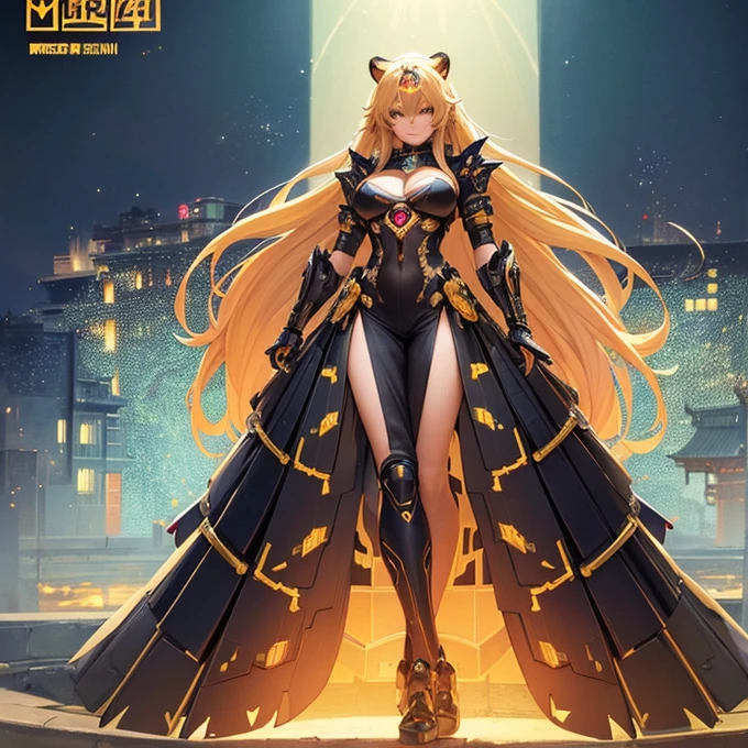 full-body shot(best quality),masterpiece, Very beautiful girl, Very detailed, Amazing, fine details, official art, Super detailed, High resolution, A girl stands in front of a tiger, (Taoism), Beautiful and meticulous girl, There is light on the face, nobody, Flowing blonde hair, Mechanical Lady, Mechanical Armor, water, Armored, Pink mech, Honey Mecha, Machinery,burning city, broken streets, ruins,Motorcycle Friends,horizon,(whole body:0.8),upper bust_Body,,Taoism,flower,Long Er,Bathyscaphe，tarot，(masterpiece, highest quality), (Detailed Hair), Very detailed, Anime Style, whole body, alone, Concept Art, Science Fantasy Combat Girl, Neck-length black and yellow hair, Golden Eyes, His right hand has been modified into a deadly cybernetic claw.. Cyber Kimono, Torn red scarf, Cyber Horned, Wearing tabi socks, White Background, whole body, Standing in the wasteland,Miss, witch hunter, Super detailed, Japanese hairstyle, Surreal robotic arm
