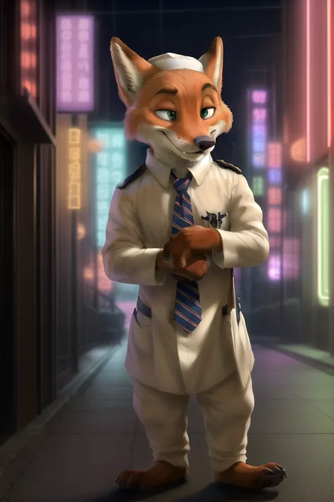 (energetic, by honovy, от zenthetiger, from sausch), nick wilde, male, fox, one, tie, safe, dressed, green eyes,catholic priest,...