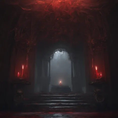 (highest quality,4k,high resolution,masterpiece:1.2),very detailed,realistic:1.37,spooky altar background,dark fantasy,red color...