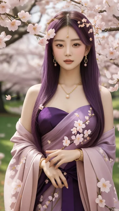 yun xi (,1girl, pov,best quality,masterpiece,  ) ,(((cherry blossoms,,  )))     ultra realistic 8k cg, flawless, clean, masterpi...