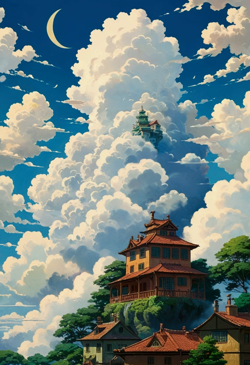 Ghibli Background　Cat Cloud