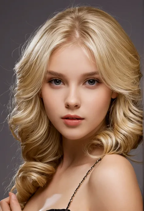 A close up of a woman with blonde hair and a white dress - SeaArt AI