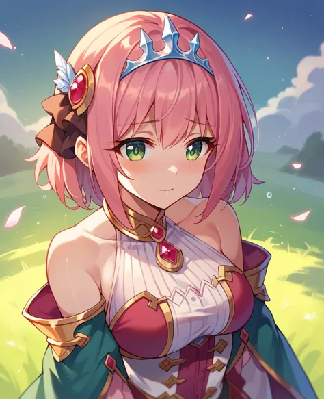 Princess Connect,Yui,Hair length to shoulders,Hair pink color