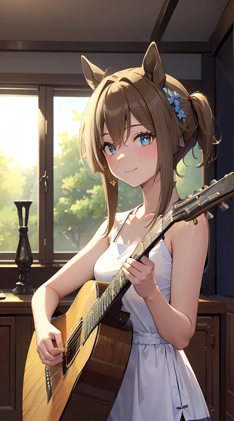 masterpiece, highest quality, high resolution, very detailed,(((schwarzgran))), (((i have a guitar。)))、(((indoor)))、(((smile)))、...