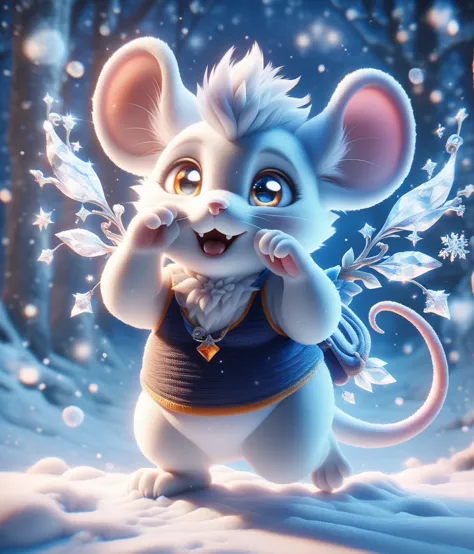 (chubby male anthro mouse cub), fullbody, begging pose, snowstyle, luminiscent indigo eyes, high quality fantasy art of a beauti...