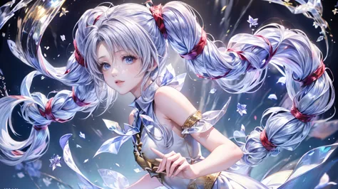 twin-tailed girl,pegasus,snow scene,blue sky,(8k, 最high quality, masterpiece: 1.2), ,beautiful girl,moonlit night,sexy,glamour,p...