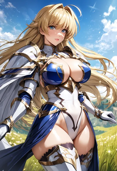 ((highest quality)), ((masterpiece)), ((hyperrealistic)), (detailed background), 1girl, ((curvy: 1.2)), langrisser, ((sparkling ...