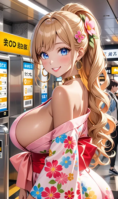 ultra-detailed, ((one girl)), (tan skin:1.4), in pastel colors gyaru, (heavy makeup), (professional lighting) hyper detailed, ab...