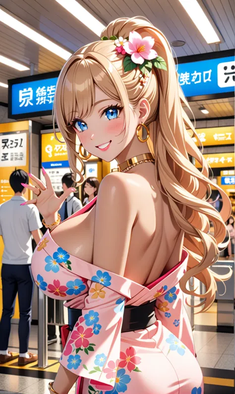 ultra-detailed, ((one girl)), (tan skin:1.4), in pastel colors gyaru, (heavy makeup), (professional lighting) hyper detailed, ab...