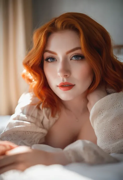 instagram picture, close-up headshot of the most beautiful redhead woman you know, nya, fission, pale skin, (sorrido:0.4), hard ...