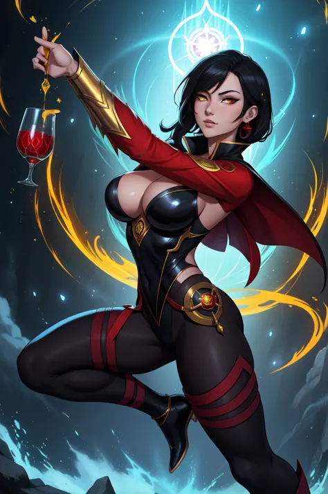 liang xing style a sarada death note bright winter clothes holds in her hands a glass vessel with adaga magic in it, the folhas ...