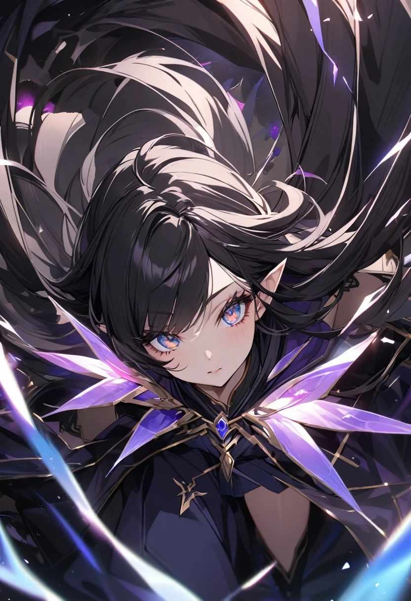 30-year-old female, (Dark Elf), (Extraordinary beauty), (Silky black hair), (Trimmed bangs), ((High resolutionイエローアイ)), Complex, (Clear Eyes), Accurate Eyes, (Fallen Wizard&#39;s Robe), (Purple lace underwear ), Tight waist, Big Chest, (Ample breasts:1.3), Amorous expression, high quality, masterpiece, glamorous, (Shiny brown skin), (Put your hands behind your head:1.2),Bedroom, Whole Body Ezbian, (Anatomically correct:1.3), (beautiful hands),(beautiful Five Fingers:1.2), high quality, beautiful  , (beautiful feet), 8k, High resolution, 最high quality,Hmph, (Sex), Omorashi, sweating, desire, blush,