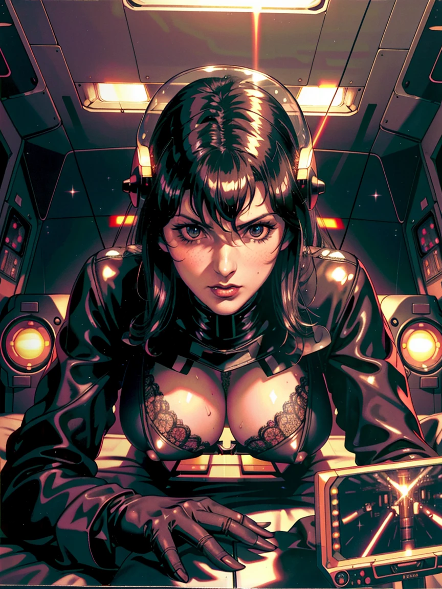 ((القوطية vampire piloting in القوطية spacecraft)), (((أنيمي الرجعية))), ((من الأسفل)), ((120 فوف)), ((((القوطية)) لوحات التحكم)), (((ناضجة))), (((القوطية))), ارتداءها قزحي الألوان, (((اكسسوارات الدانتيل))), ((مقعد الطيار)), ((((اعادة الكذب)) أَثَار)), (((رائع))), (((لهجة خطيرة))), ((لوحة التحكم العلوية في قمرة القيادة)), تفاصيل لوحة التحكم المعقدة, عن قرب, التسعينيات (أسلوب), تحفة, ((خانق)), أفضل جودة, شاشات, ((خوذة الطيار)), ليلة, (أضواء قمرة القيادة الملونة), البريق, (الإضاءة الدرامية), يعرق, مبتل, [إحمرار الوجه خجلا], [[[آذان مدبب]]]