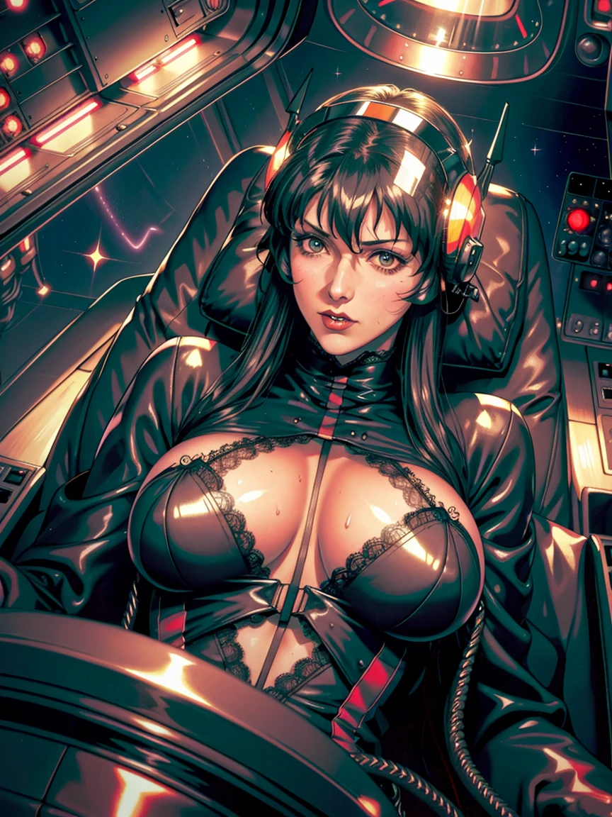 ((القوطية vampire piloting in القوطية spacecraft)), (((أنيمي الرجعية))), ((من الأسفل)), ((120 فوف)), ((((القوطية)) لوحات التحكم)), (((ناضجة))), (((القوطية))), ارتداءها قزحي الألوان, (((اكسسوارات الدانتيل))), ((مقعد الطيار)), ((((اعادة الكذب)) أَثَار)), (((رائع))), (((لهجة خطيرة))), ((لوحة التحكم العلوية في قمرة القيادة)), تفاصيل لوحة التحكم المعقدة, عن قرب, التسعينيات (أسلوب), تحفة, ((خانق)), أفضل جودة, شاشات, ((خوذة الطيار)), ليلة, (أضواء قمرة القيادة الملونة), البريق, (الإضاءة الدرامية), يعرق, مبتل, [إحمرار الوجه خجلا], [[[آذان مدبب]]]