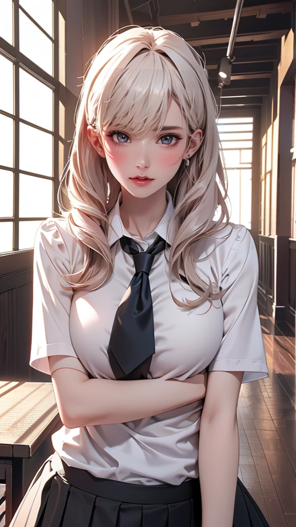 (high school girl uniform),(random porn pose),(Thin type:1.8),(big breasts),(random hairstyle),(Highest image quality,(8k),ultra-realistic,best quality, high quality, high definition, high quality texture,high detail,beautiful detailed,fine detailed,extremely detailed cg,detailed texture,a realistic representation of the face,masterpiece,Sense of presence)