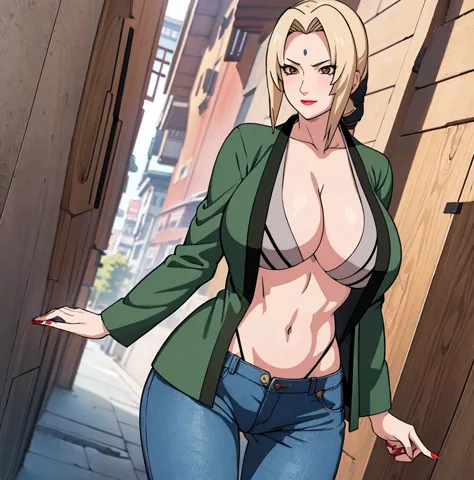 ((1girl)),((alone)), Tsunade senju,(masterpiece), (best quality), (ultra detailed), (best illustration), (best shadow), (absurdi...